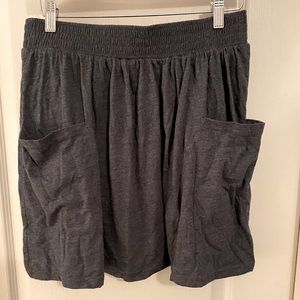 Stem, Grey Cotton Elastic Pocketed Skirt